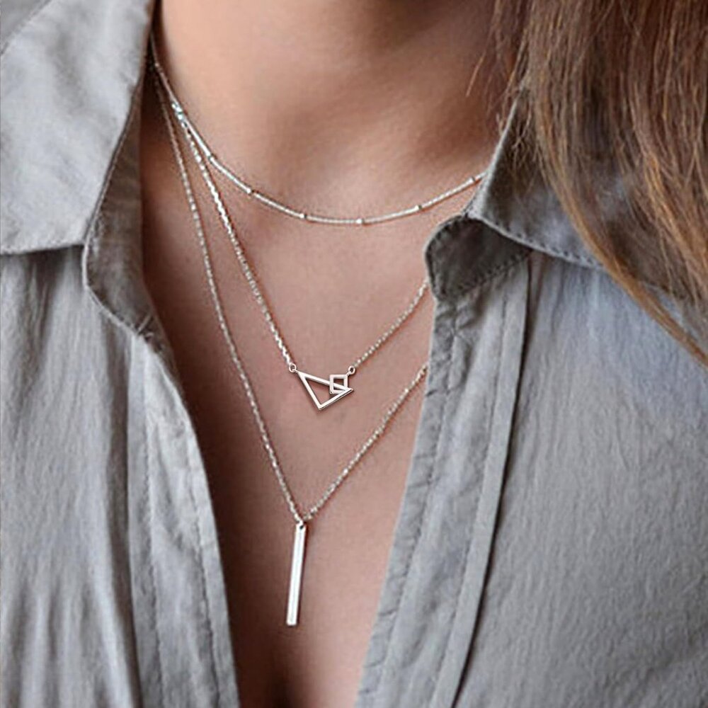 925 Silver Adjustable Necklace Circle Minimalist … - image 4